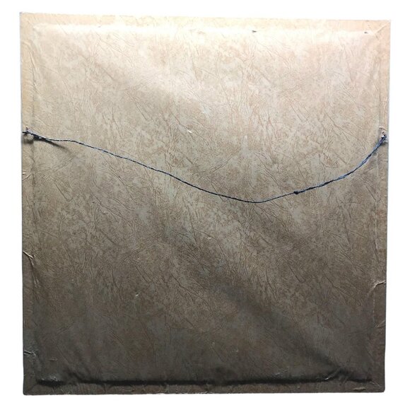 Vintage Framed Velvet Painting of Japanese Landscape with Mt. Fuji, Pagodas, Bri - Picture 4 of 4